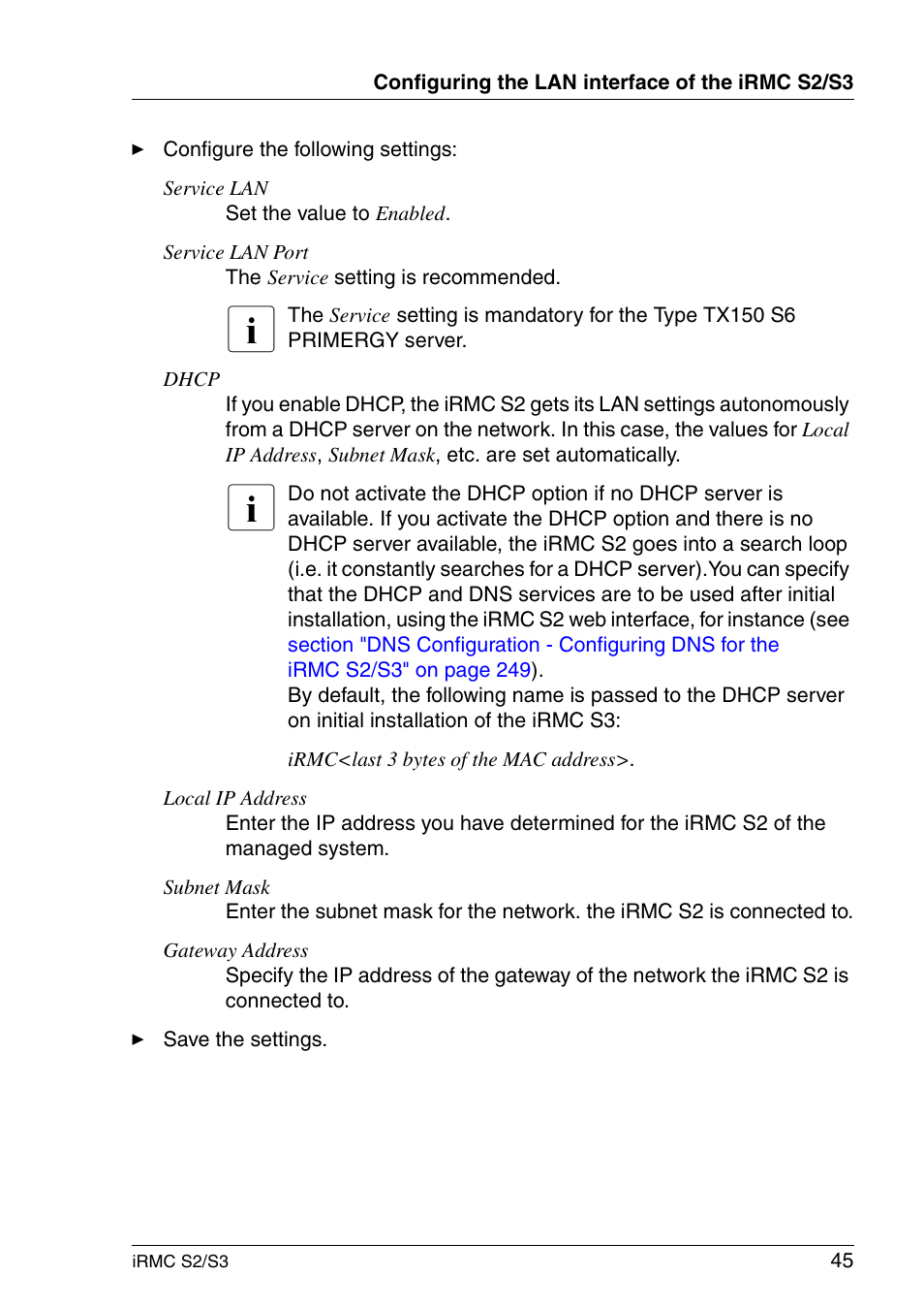 FUJITSU INTEGRATED REMOTE MANAGEMENT CONTROLLER IRMC S2/S3 User Manual | Page 45 / 426