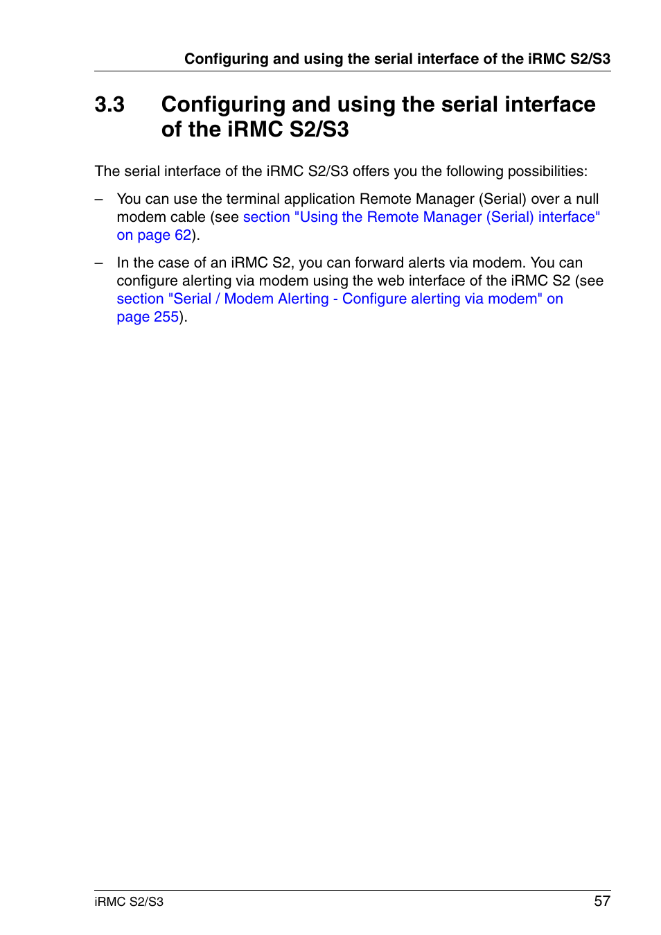 FUJITSU INTEGRATED REMOTE MANAGEMENT CONTROLLER IRMC S2/S3 User Manual | Page 57 / 426