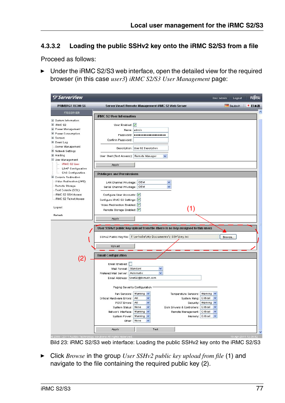 FUJITSU INTEGRATED REMOTE MANAGEMENT CONTROLLER IRMC S2/S3 User Manual | Page 77 / 426