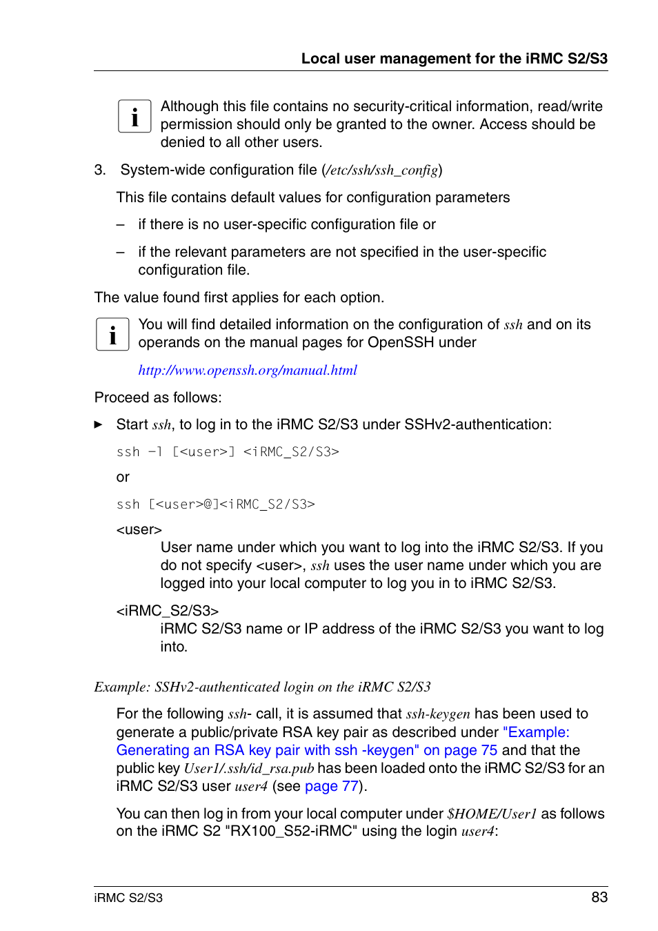 FUJITSU INTEGRATED REMOTE MANAGEMENT CONTROLLER IRMC S2/S3 User Manual | Page 83 / 426