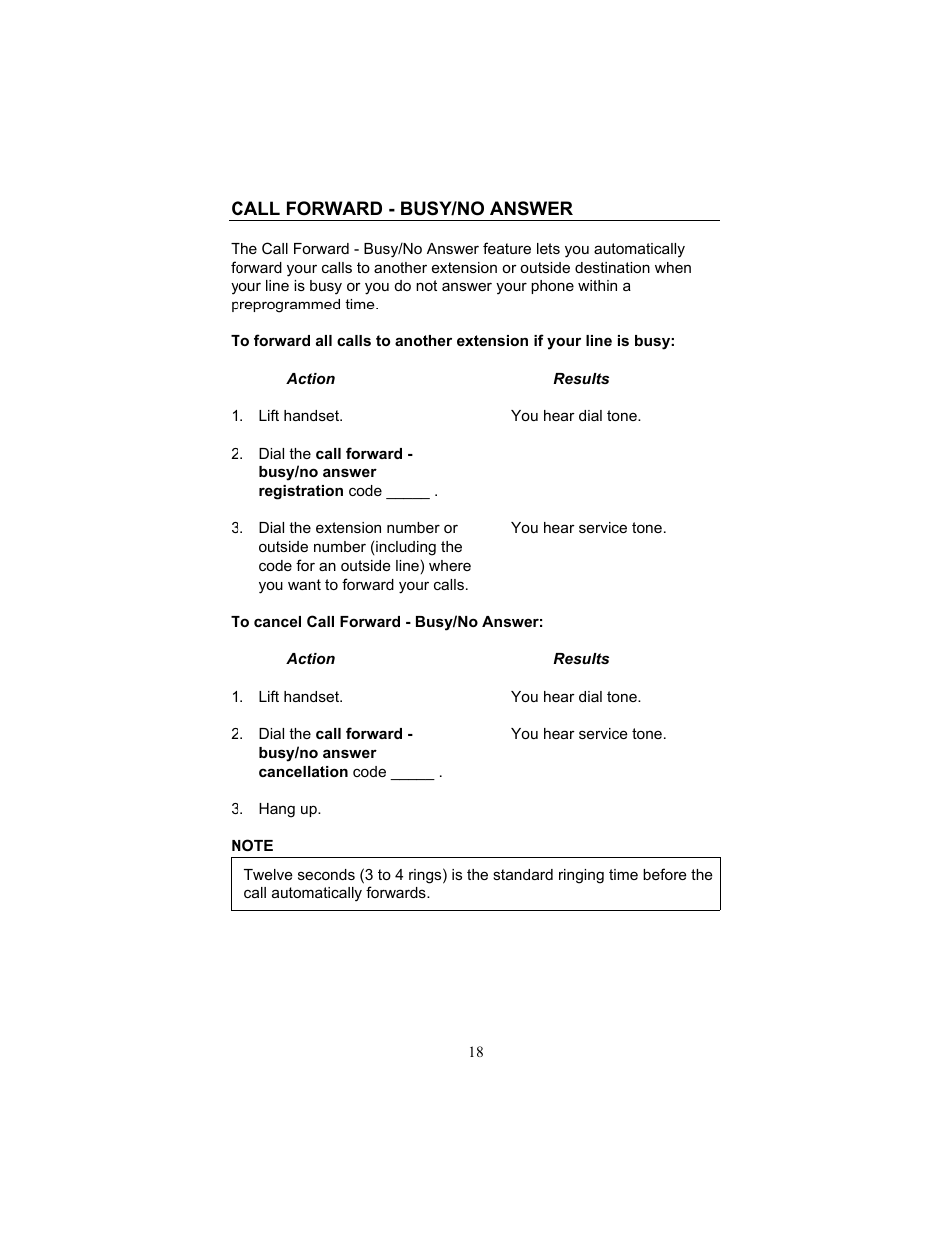 Call forward - busy/no answer | FUJITSU F9600 F9600c User Manual | Page 26 / 96
