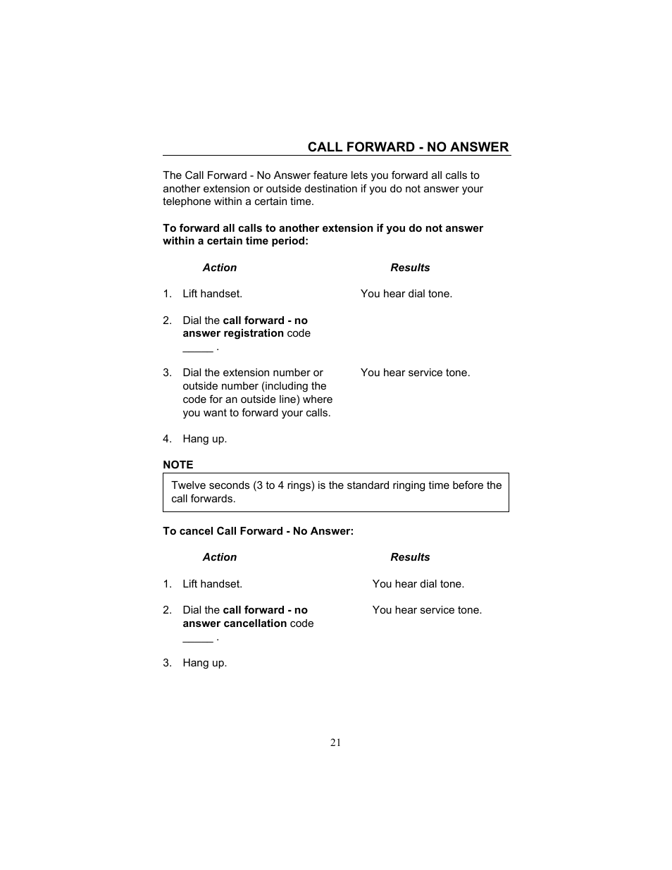 Call forward - no answer | FUJITSU F9600 F9600c User Manual | Page 29 / 96