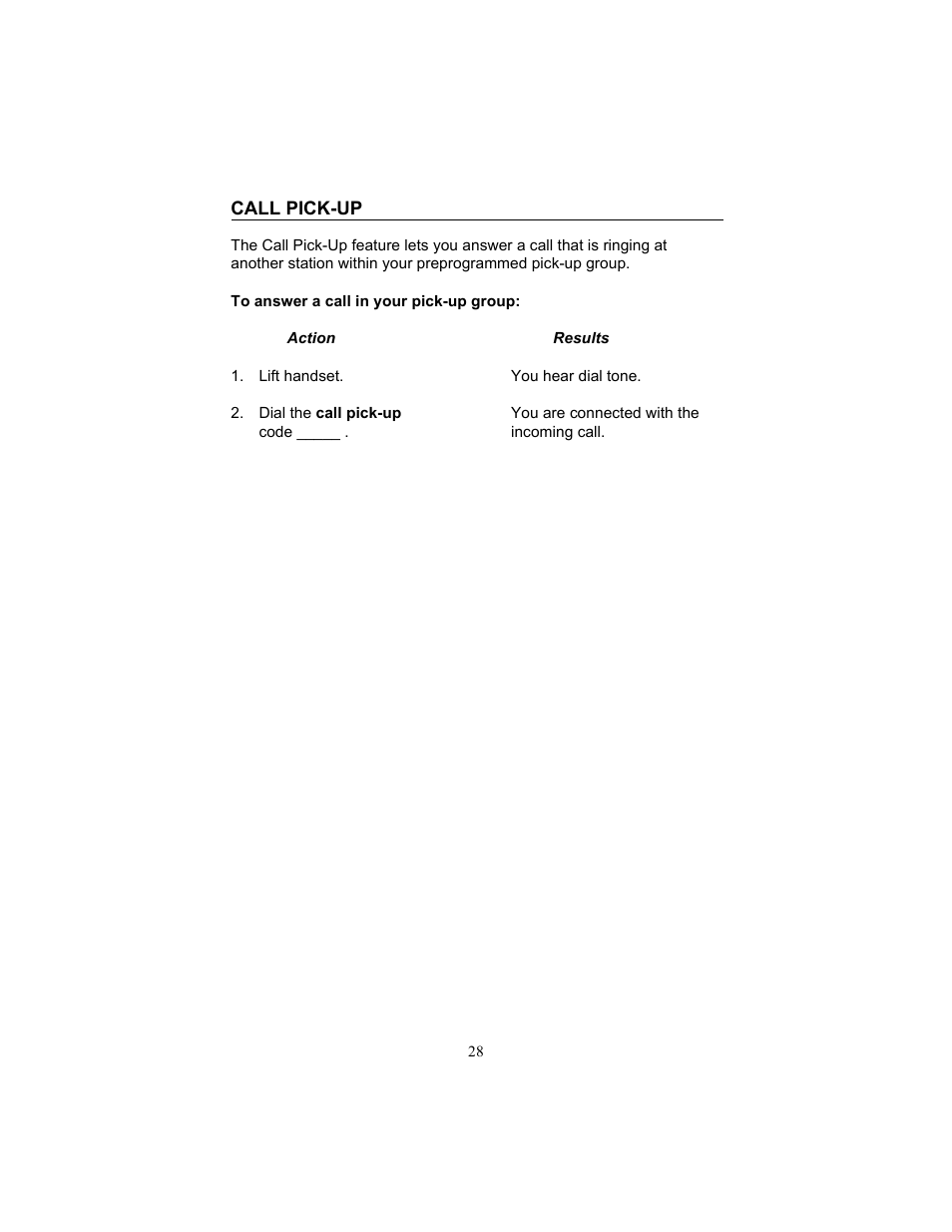 Call pick-up | FUJITSU F9600 F9600c User Manual | Page 36 / 96