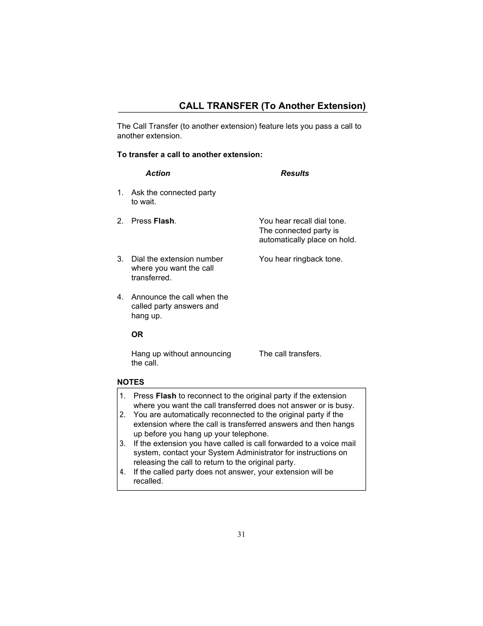 Call transfer (to another extension) | FUJITSU F9600 F9600c User Manual | Page 39 / 96