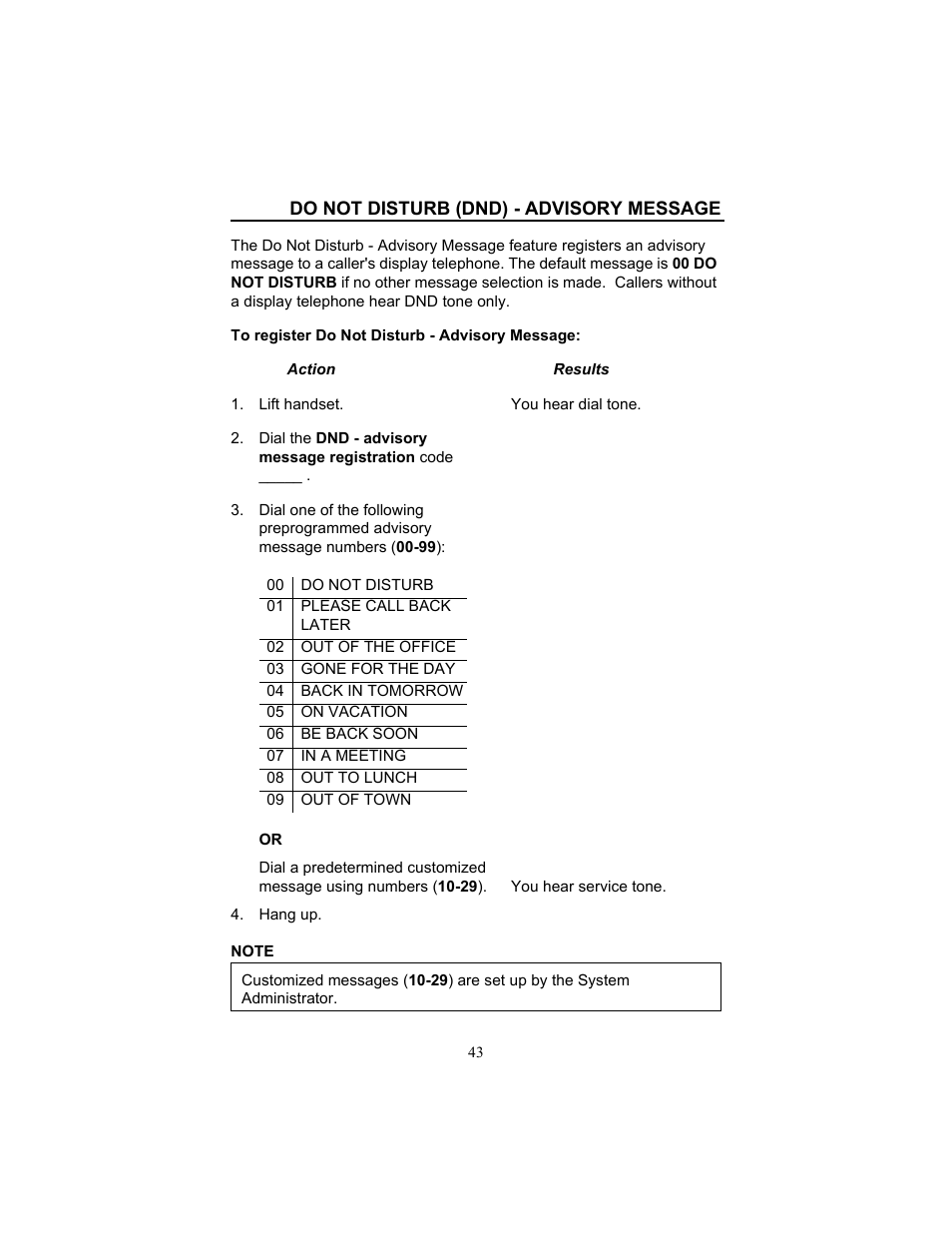 Do not disturb (dnd) - advisory message | FUJITSU F9600 F9600c User Manual | Page 51 / 96