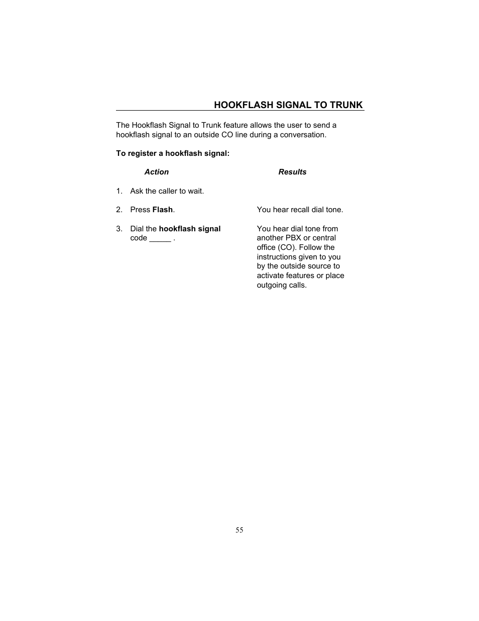 Hookflash signal to trunk | FUJITSU F9600 F9600c User Manual | Page 63 / 96