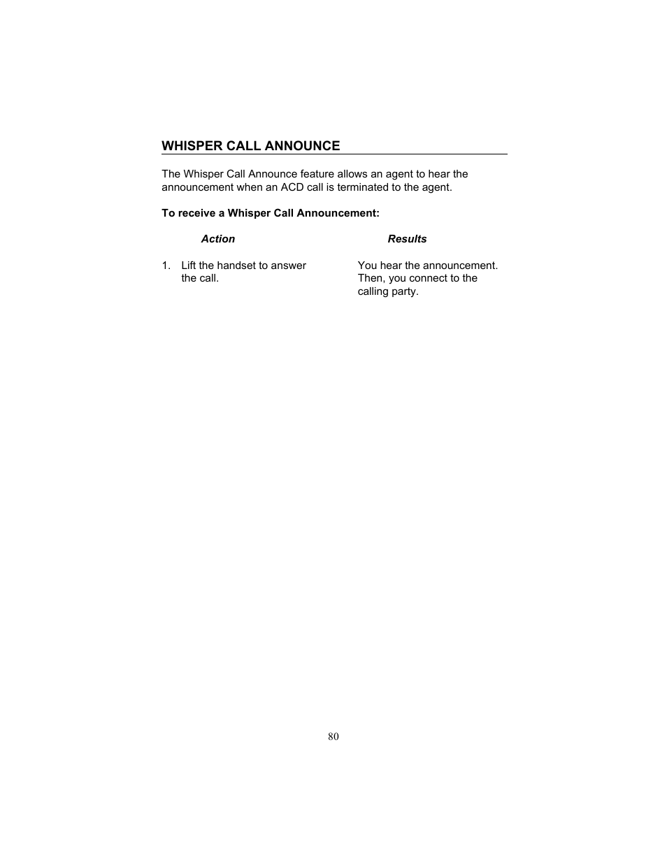 Whisper call announce | FUJITSU F9600 F9600c User Manual | Page 88 / 96