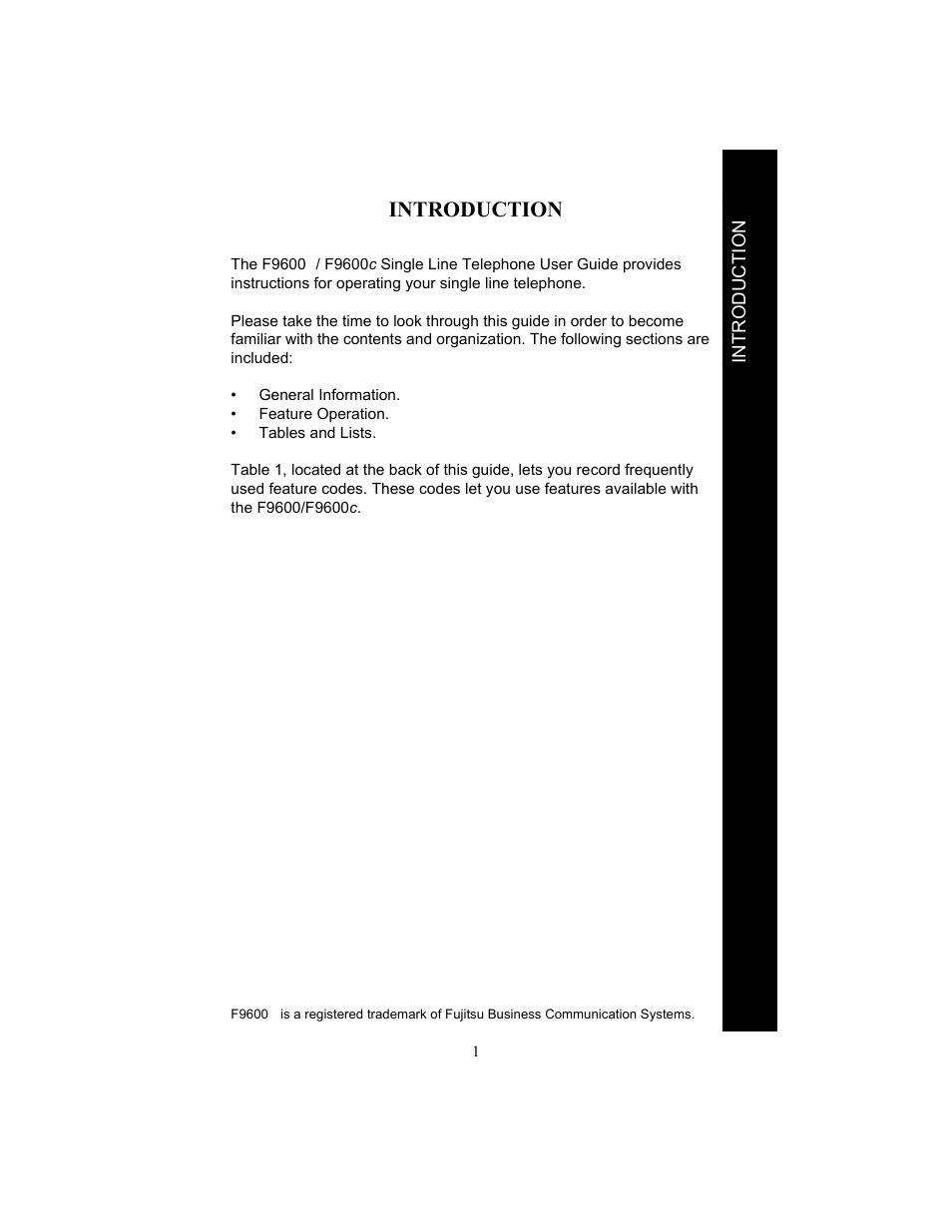 Introduction | FUJITSU F9600 F9600c User Manual | Page 9 / 96