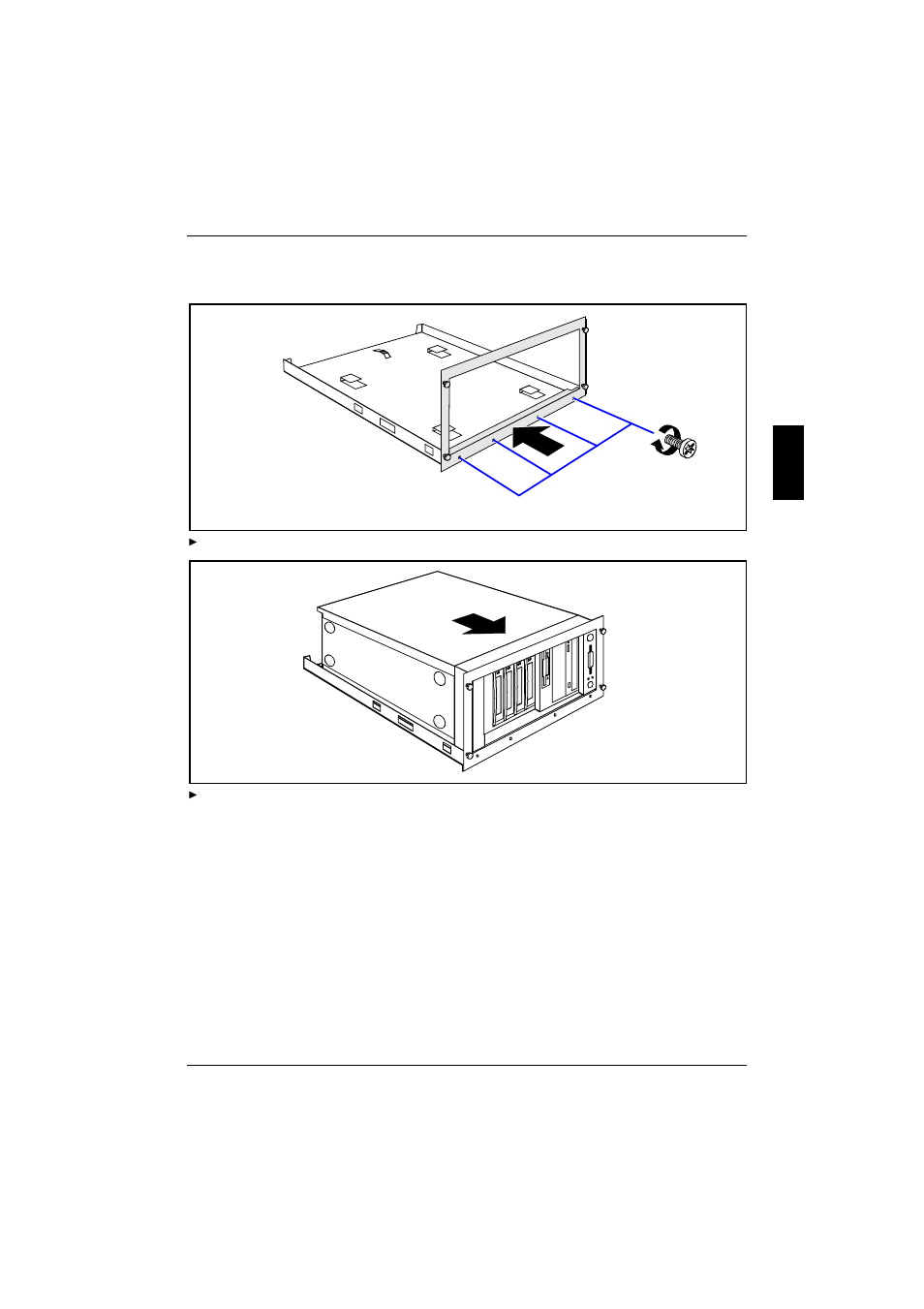 Mounting the slide-in module, 1 mounting the slide-in module | FUJITSU PRIMERGY B120 User Manual | Page 23 / 68