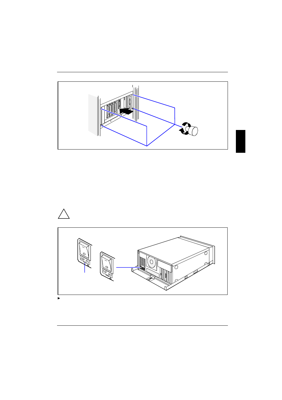 Connecting the rack server to the line voltage, 3 connecting the rack server to the line voltage | FUJITSU PRIMERGY B120 User Manual | Page 27 / 68