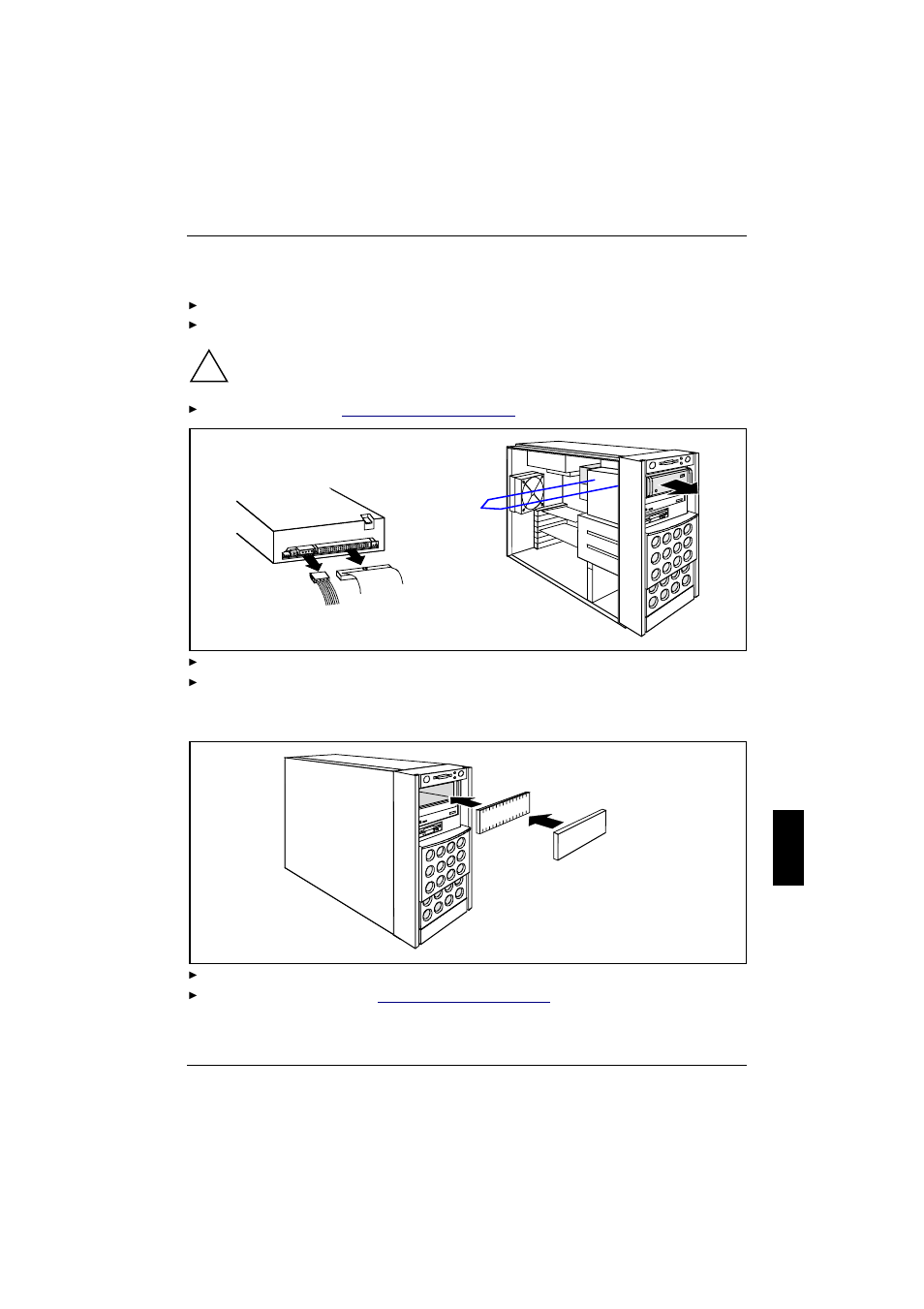 Installing/removing an accessible 5 ¼-inch drive, 1 installing/removing an accessible 5 ¼-inch drive | FUJITSU PRIMERGY B120 User Manual | Page 57 / 68