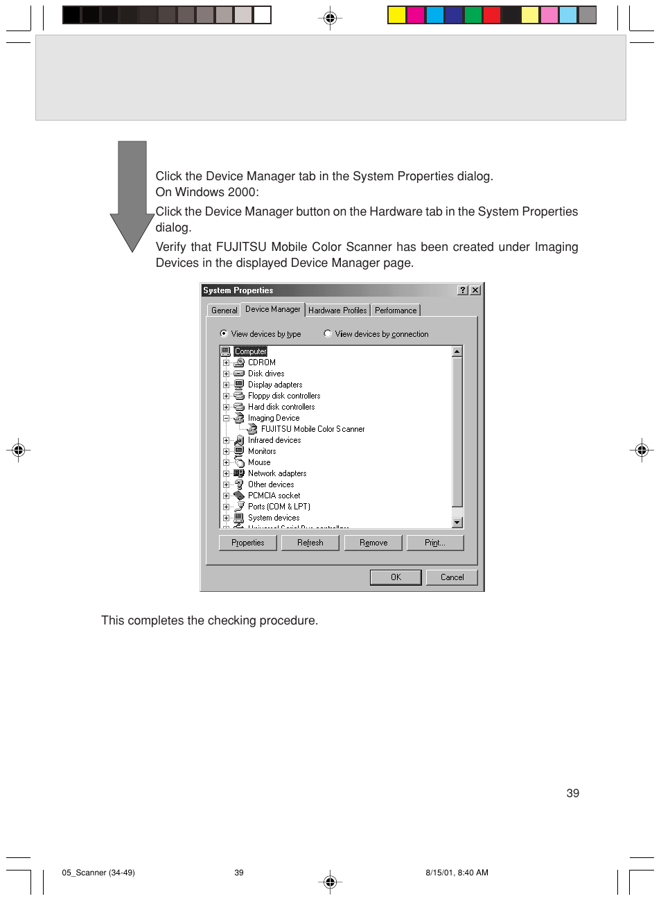 On windows 98/me | FUJITSU Mobile Color Scanner User Manual | Page 51 / 65