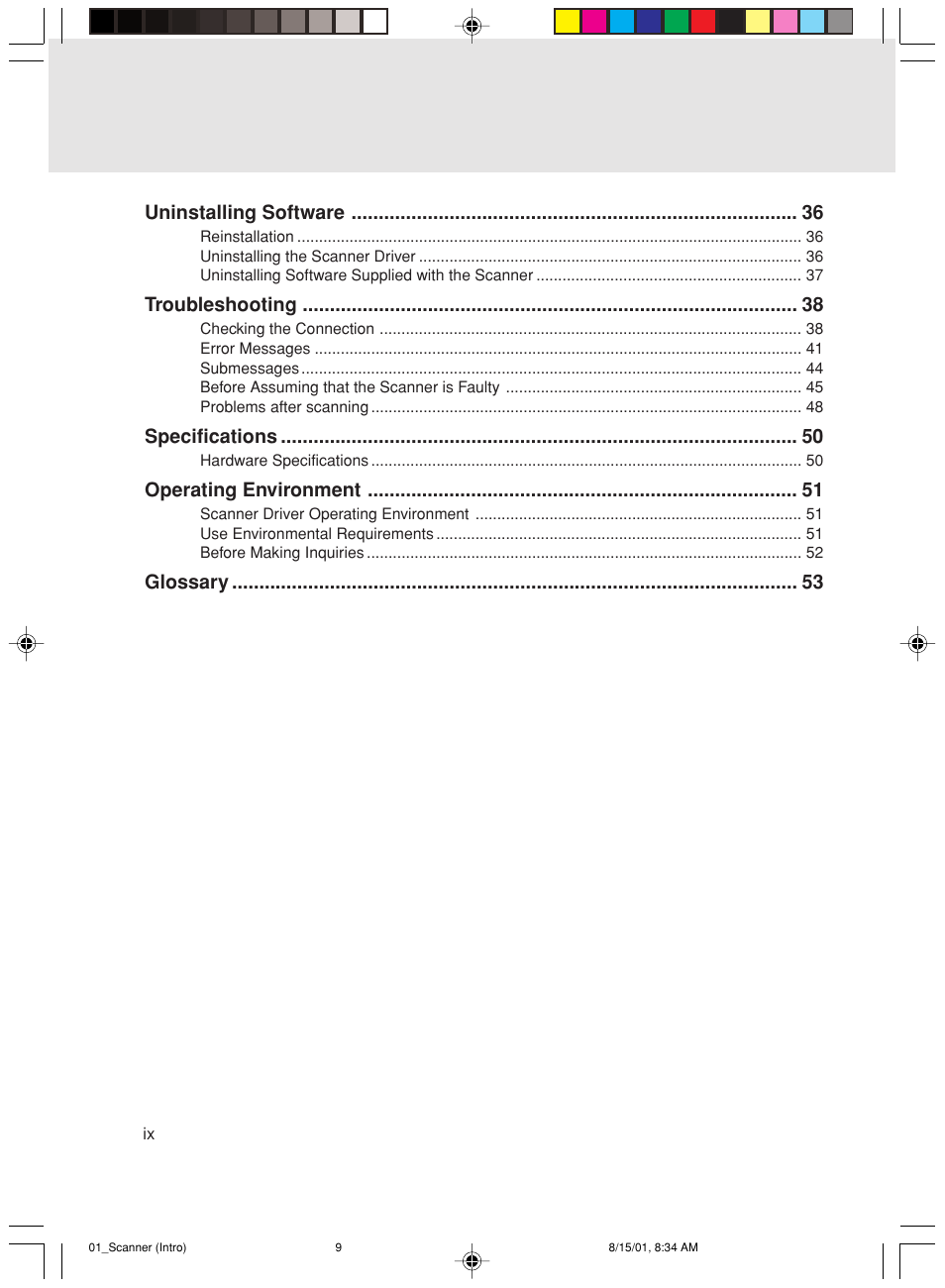 FUJITSU Mobile Color Scanner User Manual | Page 9 / 65