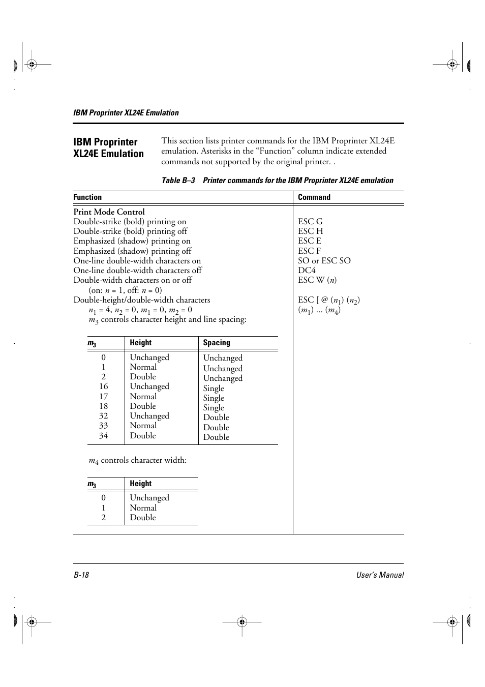 Ibm proprinter xl24e emulation | FUJITSU DL6400 User Manual | Page 161 / 247