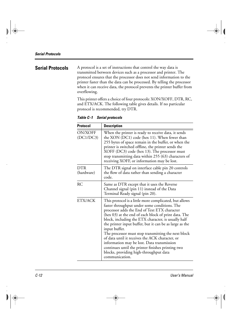 Serial protocols | FUJITSU DL6400 User Manual | Page 187 / 247