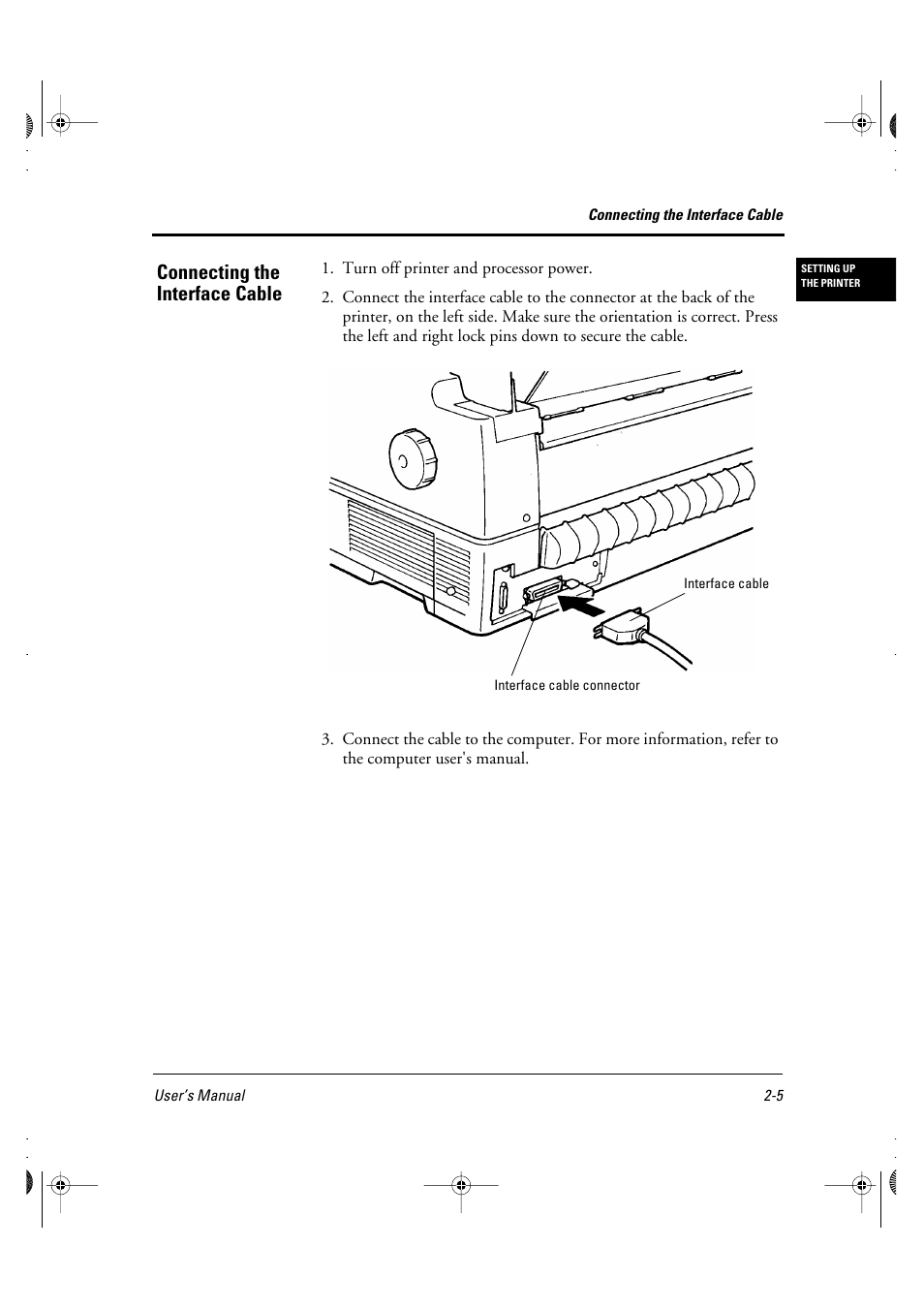 Connecting the interface cable | FUJITSU DL6400 User Manual | Page 22 / 247