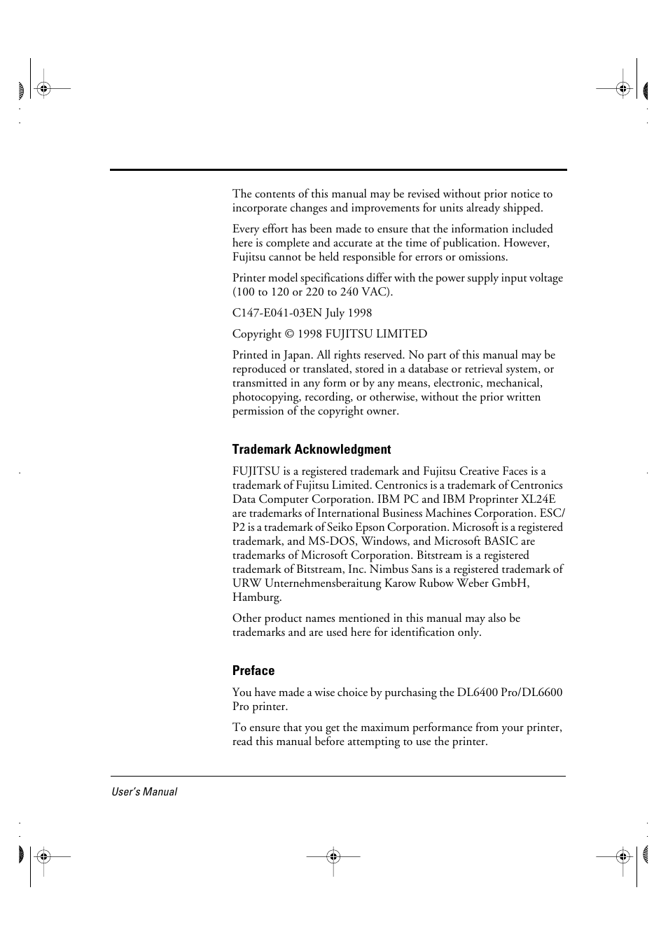 FUJITSU DL6400 User Manual | Page 6 / 247