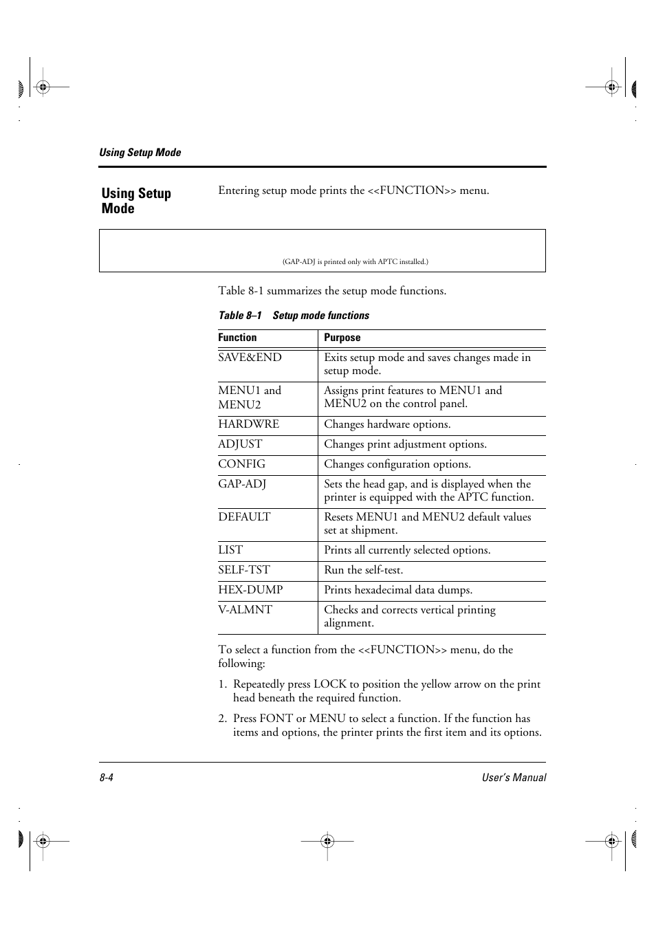 Using setup mode | FUJITSU DL6400 User Manual | Page 85 / 247