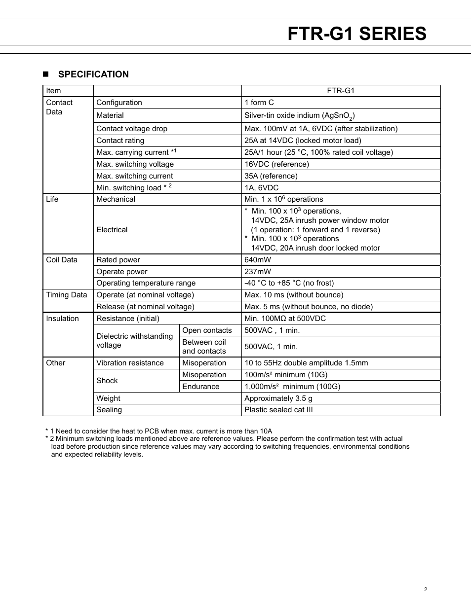 Ftr-g1 series, Ftr-k1 series | FUJITSU FTR-G1 User Manual | Page 2 / 6