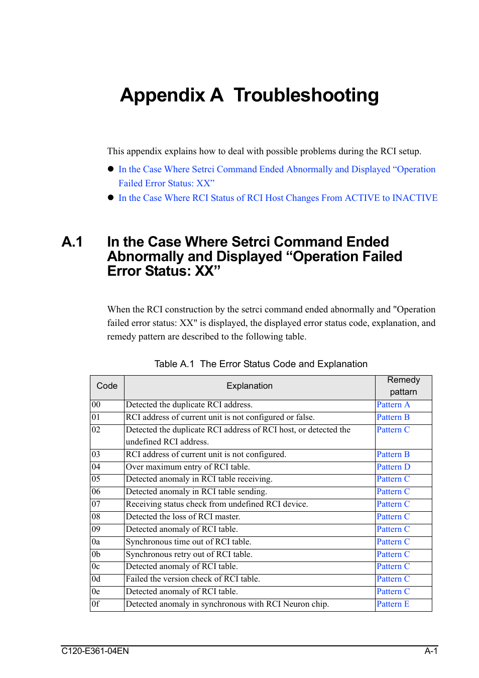 Appendix a troubleshooting, Appendix a, "troubleshooting, Appendix atroubleshooting | FUJITSU C120-E361-04EN User Manual | Page 31 / 36