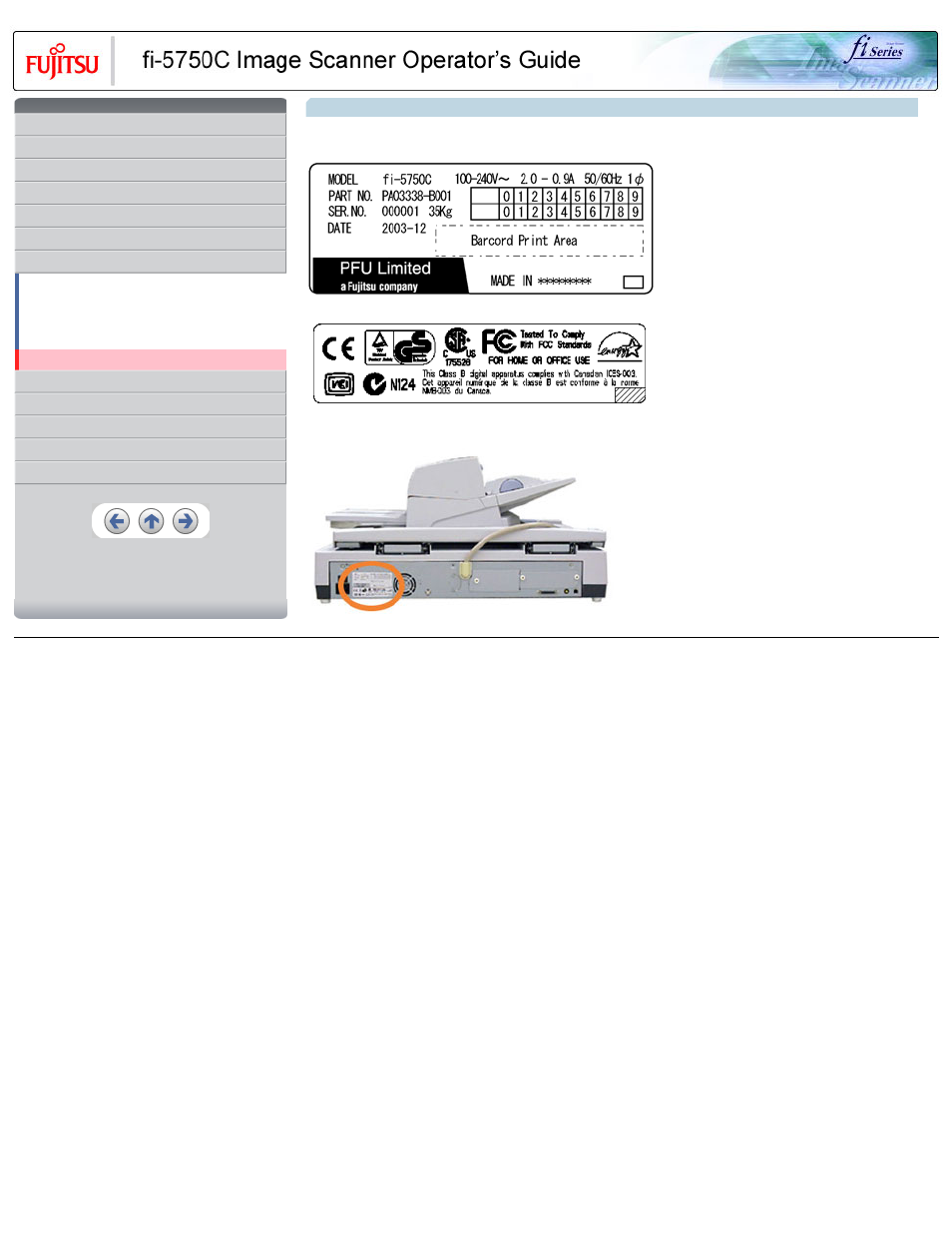 4 checking labels on the scanner, For details on the model, refer to chapter | FUJITSU FIJITSU Image Scanner fi-5750C User Manual | Page 136 / 167