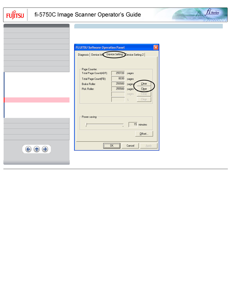 6 resetting the consumable counters, 6 resetting the consumables counters, Consumable counter | FUJITSU FIJITSU Image Scanner fi-5750C User Manual | Page 145 / 167