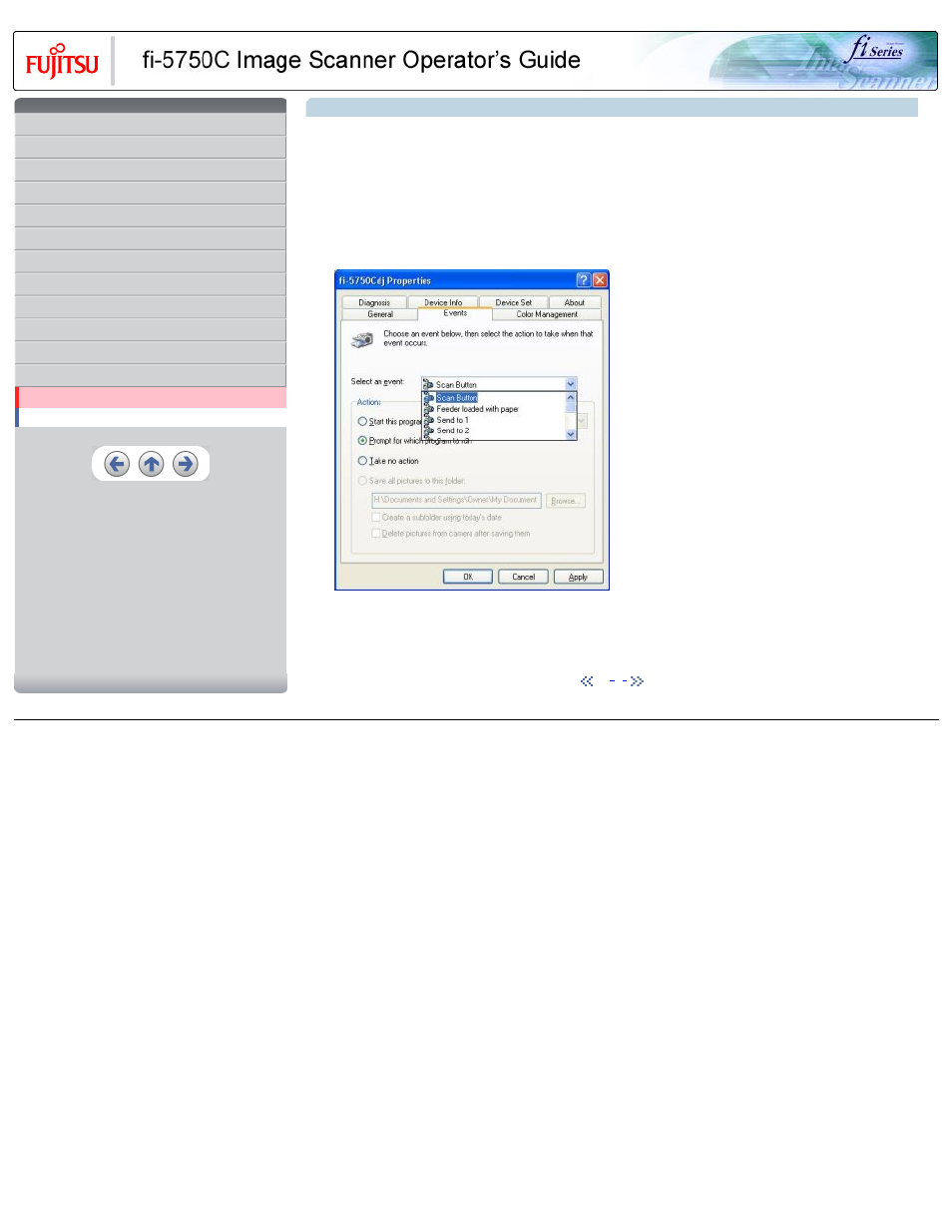 Appendix 1 "scan" button and "send to" button | FUJITSU FIJITSU Image Scanner fi-5750C User Manual | Page 165 / 167