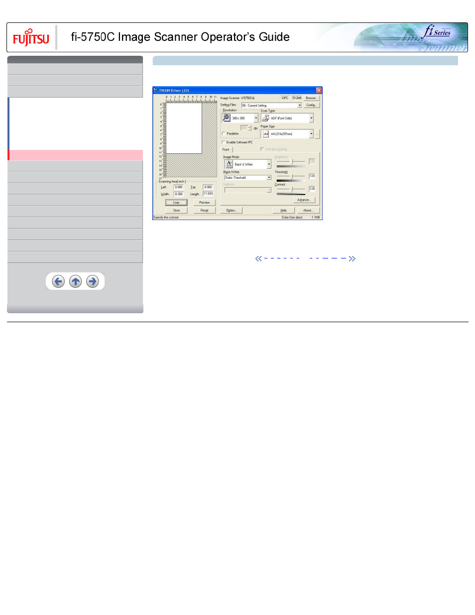 Setting window for fujitsu twain32 scanner driver | FUJITSU FIJITSU Image Scanner fi-5750C User Manual | Page 45 / 167