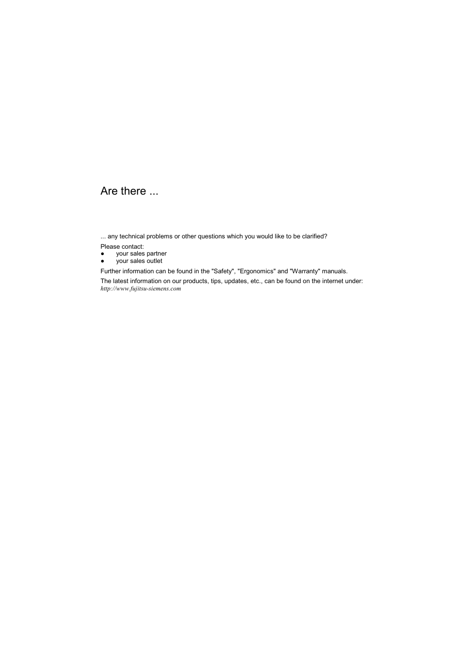 Are there | FUJITSU V810 User Manual | Page 2 / 76