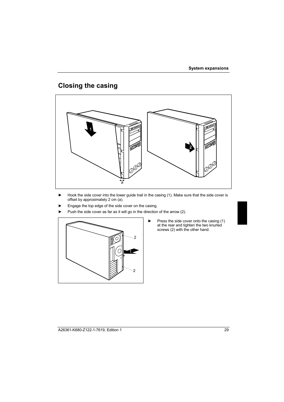 Closing the casing | FUJITSU V810 User Manual | Page 37 / 76