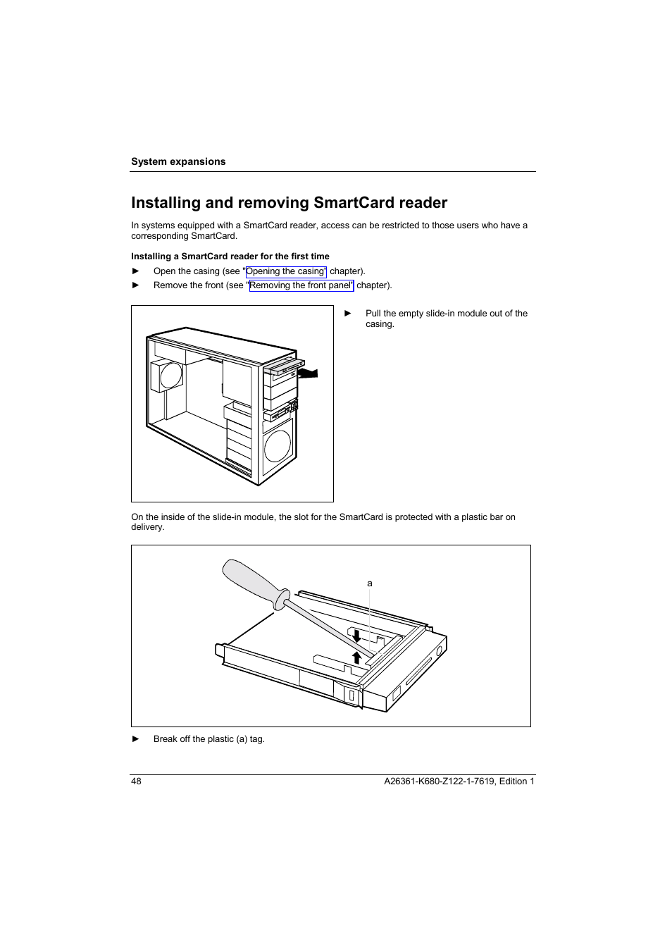 Installing and removing smartcard reader | FUJITSU V810 User Manual | Page 56 / 76