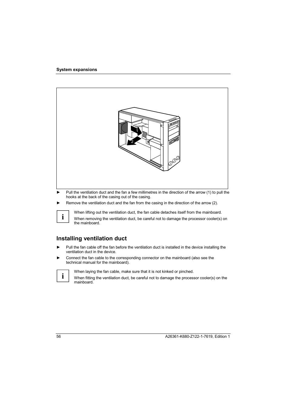 Installing ventilation duct | FUJITSU V810 User Manual | Page 64 / 76