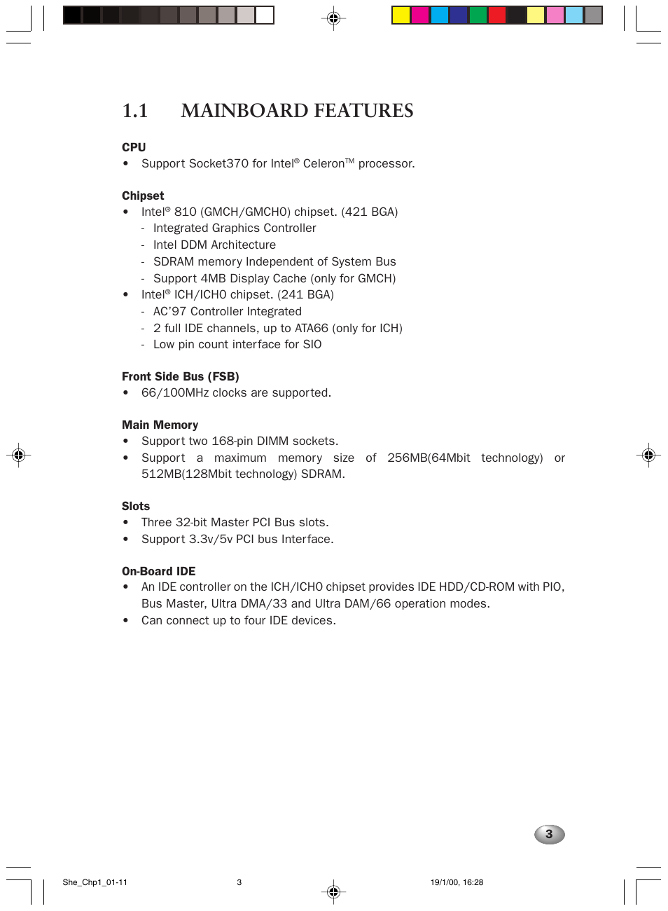1 mainboard features | FUJITSU 2000 User Manual | Page 17 / 66
