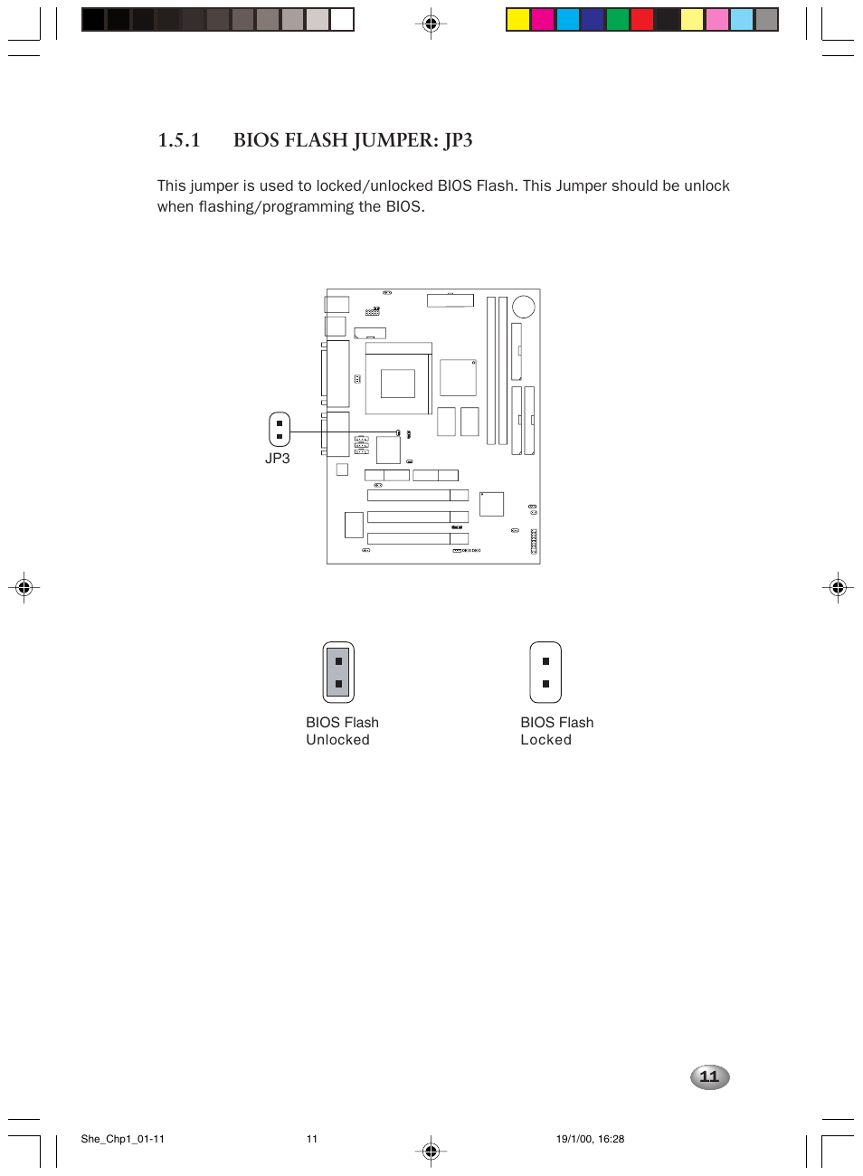 1 bios flash jumper: jp3 | FUJITSU 2000 User Manual | Page 25 / 66