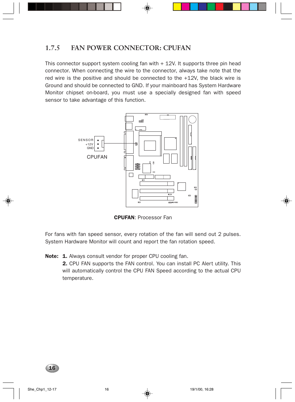 5 fan power connector: cpufan | FUJITSU 2000 User Manual | Page 30 / 66