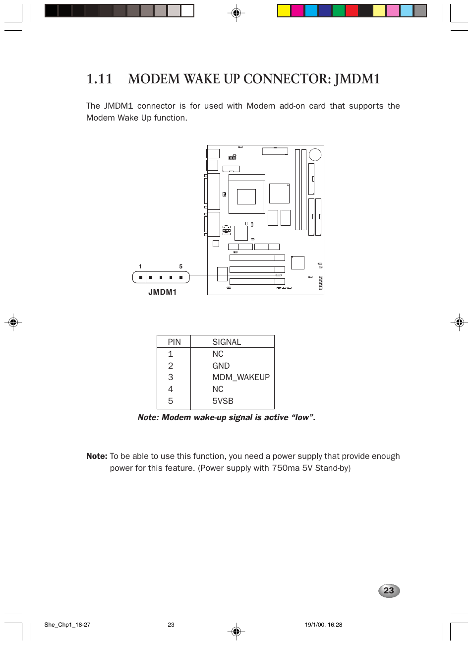 11 modem wake up connector: jmdm1 | FUJITSU 2000 User Manual | Page 37 / 66