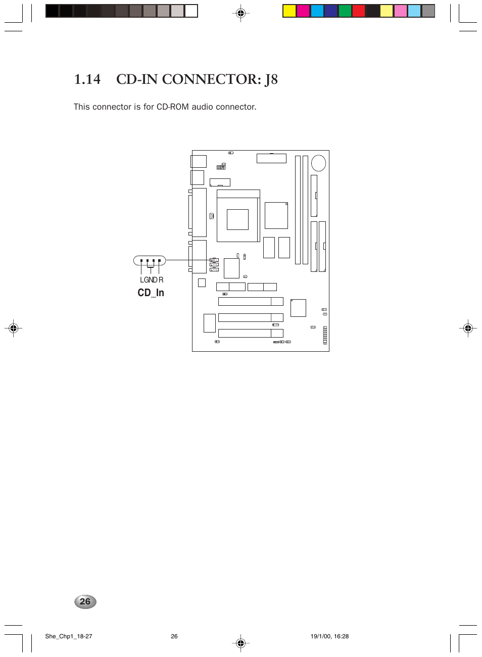 14 cd-in connector: j8 | FUJITSU 2000 User Manual | Page 40 / 66