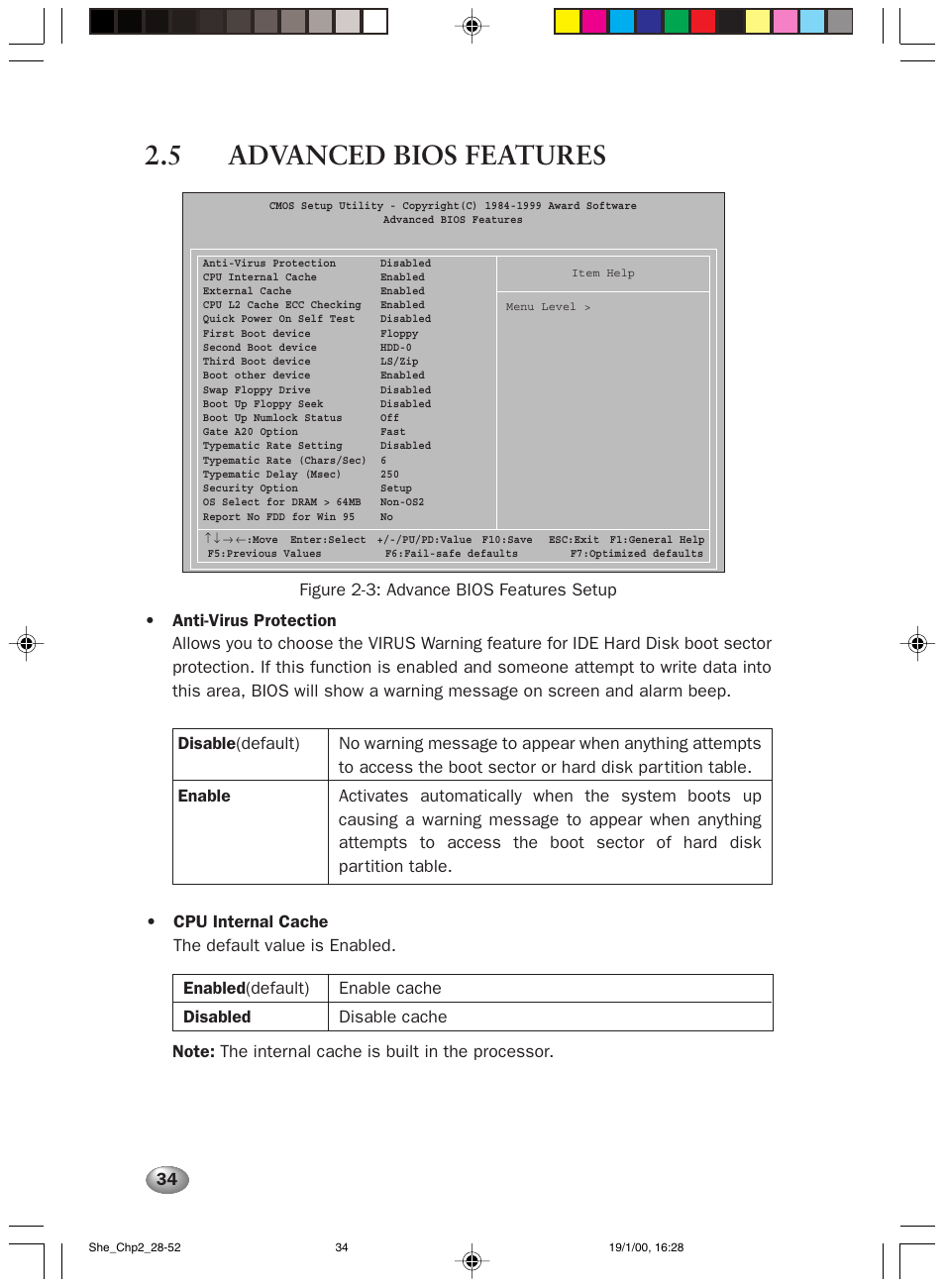 5 advanced bios features | FUJITSU 2000 User Manual | Page 48 / 66