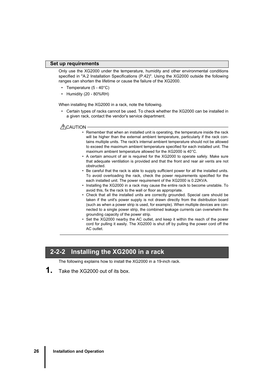 2-2 installing the xg2000 in a rack, P.26), Wer source.(p.26) | Er.(p.26), Installing the xg2000 in a rack | FUJITSU XG2000 User Manual | Page 28 / 45