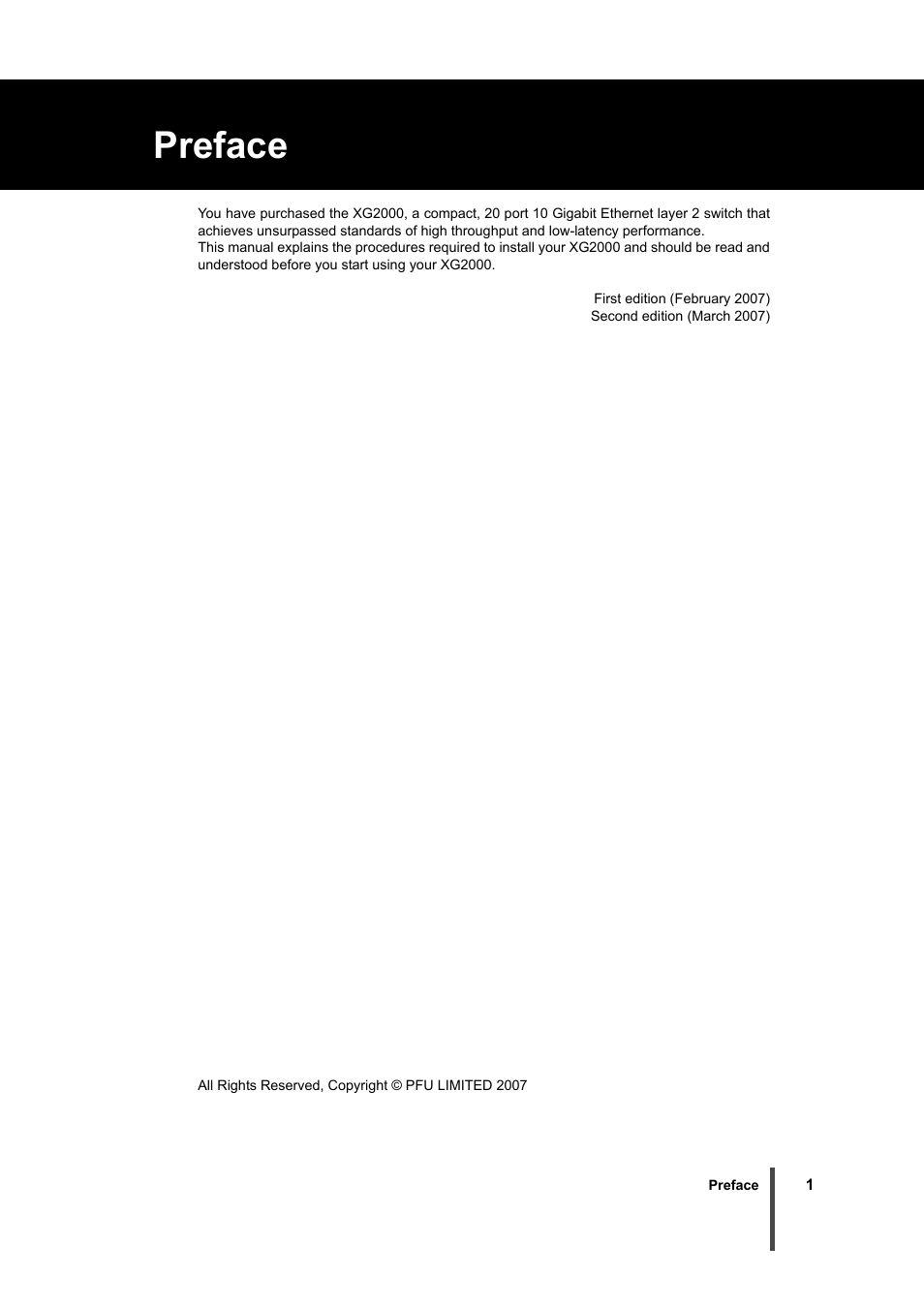 Preface | FUJITSU XG2000 User Manual | Page 3 / 45