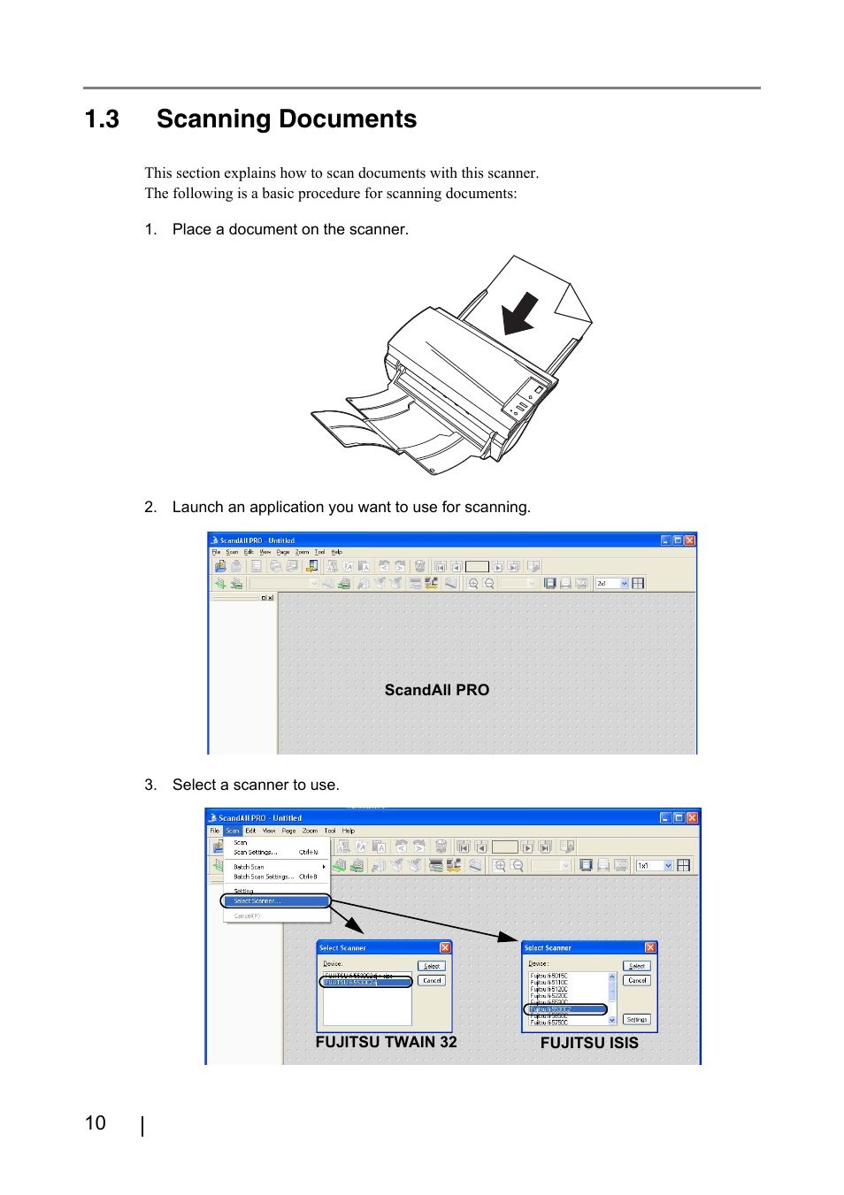 3 scanning documents | FUJITSU IMAGE FI-5530C2 User Manual | Page 26 / 179