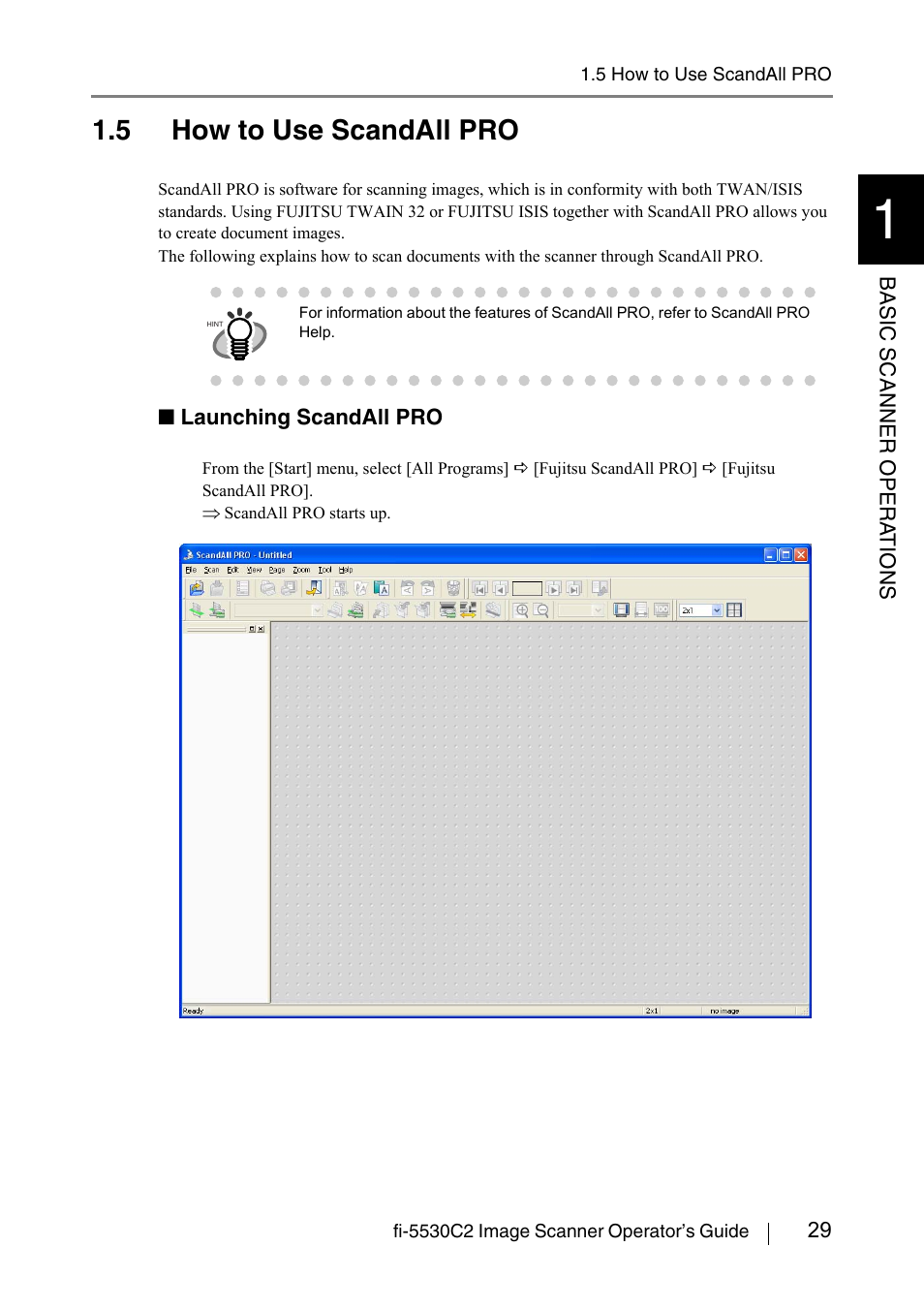 5 how to use scandall pro | FUJITSU IMAGE FI-5530C2 User Manual | Page 45 / 179