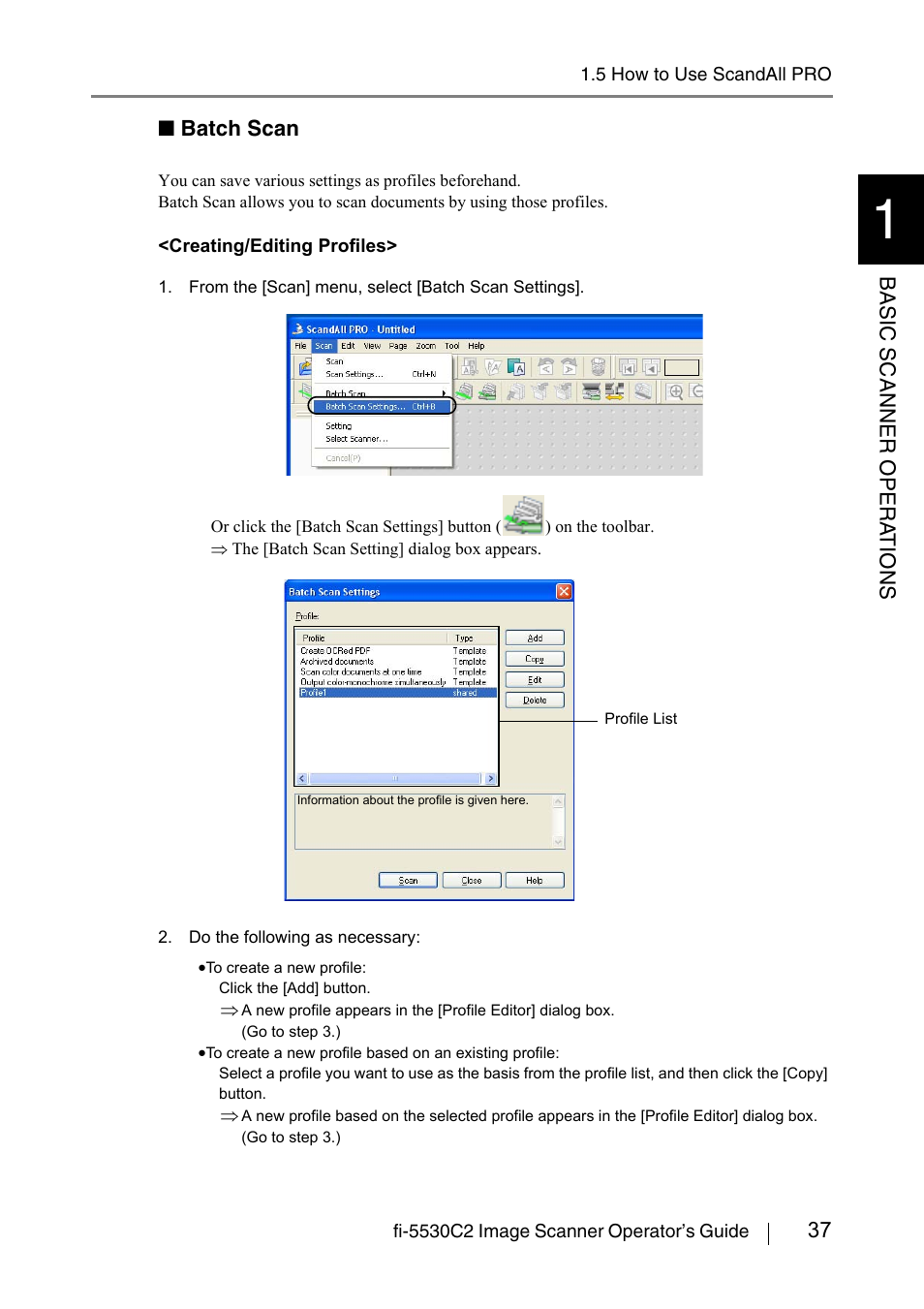 Batch scan | FUJITSU IMAGE FI-5530C2 User Manual | Page 53 / 179