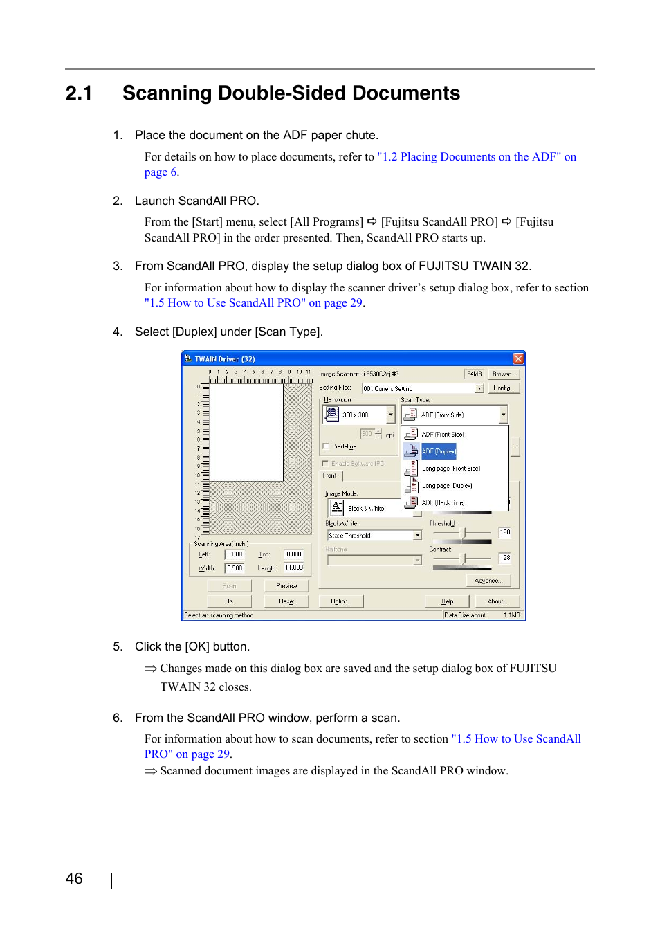 1 scanning double-sided documents | FUJITSU IMAGE FI-5530C2 User Manual | Page 62 / 179