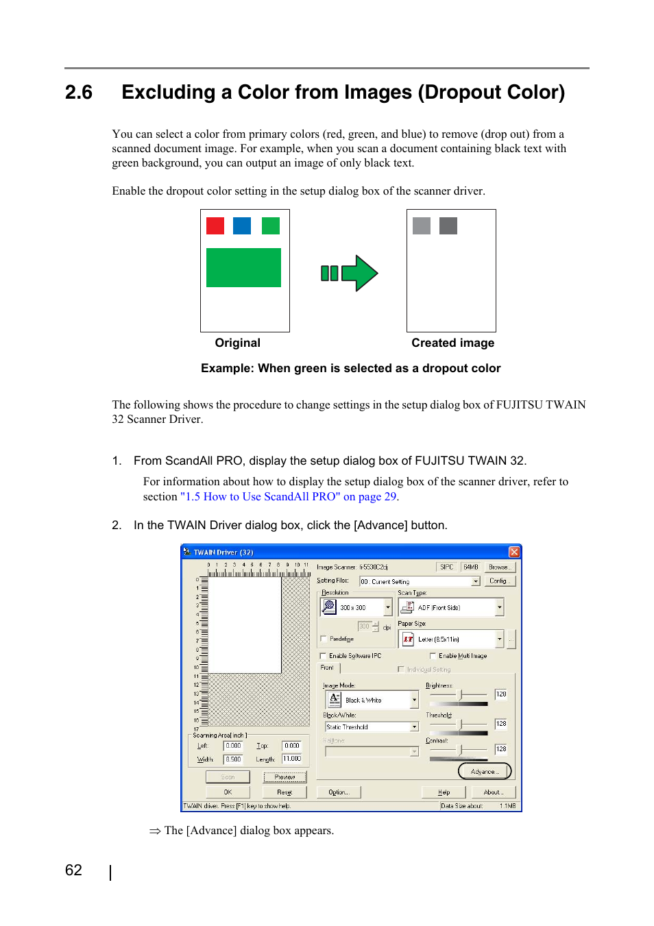 6 excluding a color from images (dropout color) | FUJITSU IMAGE FI-5530C2 User Manual | Page 78 / 179