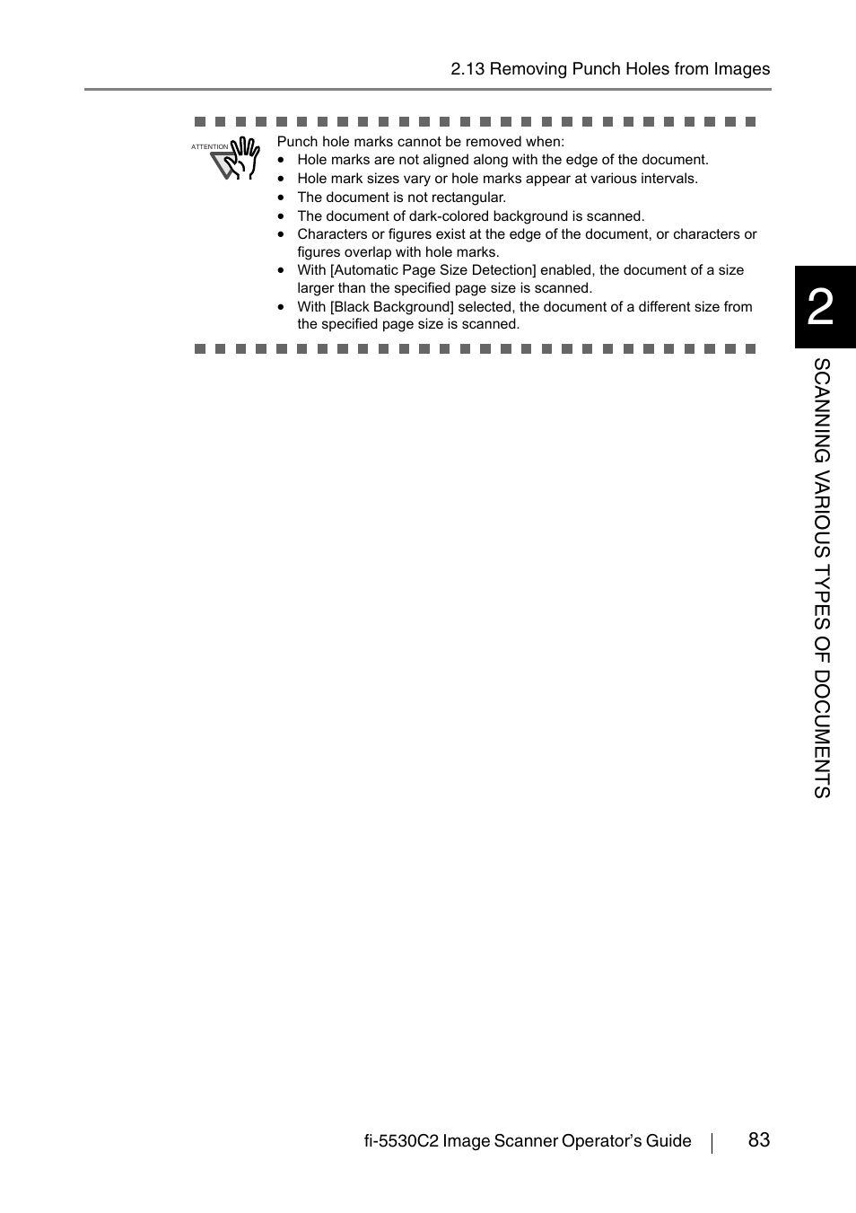 83 scanning v a rious types of documents | FUJITSU IMAGE FI-5530C2 User Manual | Page 99 / 179