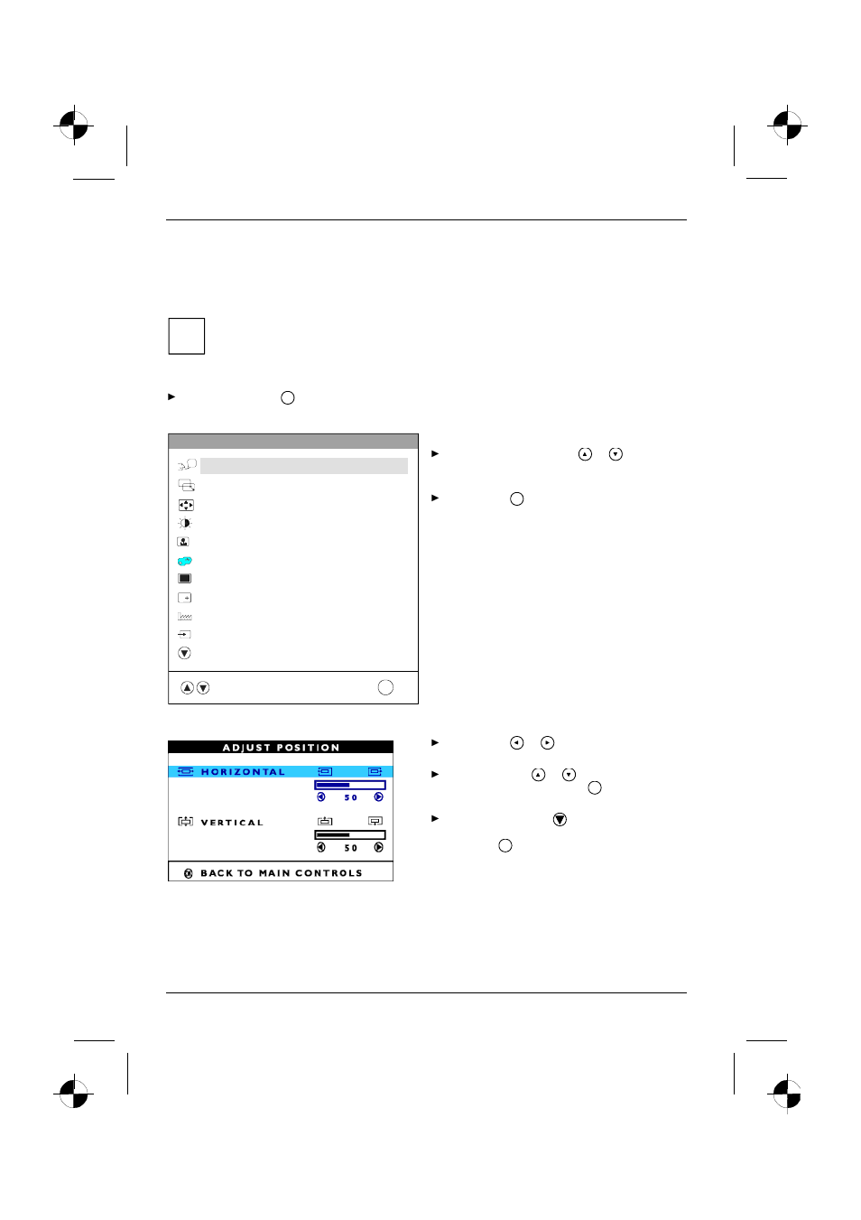 Monitor settings using the osd menu | FUJITSU 461V FA User Manual | Page 22 / 30