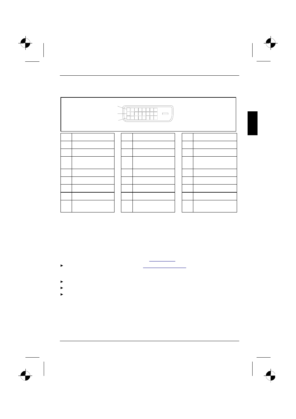 Monitor port dvi-d, Error handling | FUJITSU 461V FA User Manual | Page 29 / 30