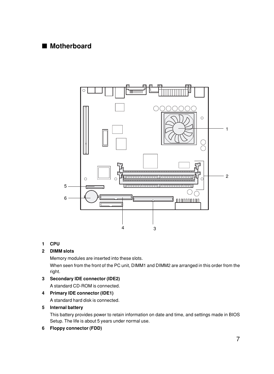 Motherboard | FUJITSU DESKPOWER 6000/SS User Manual | Page 17 / 79