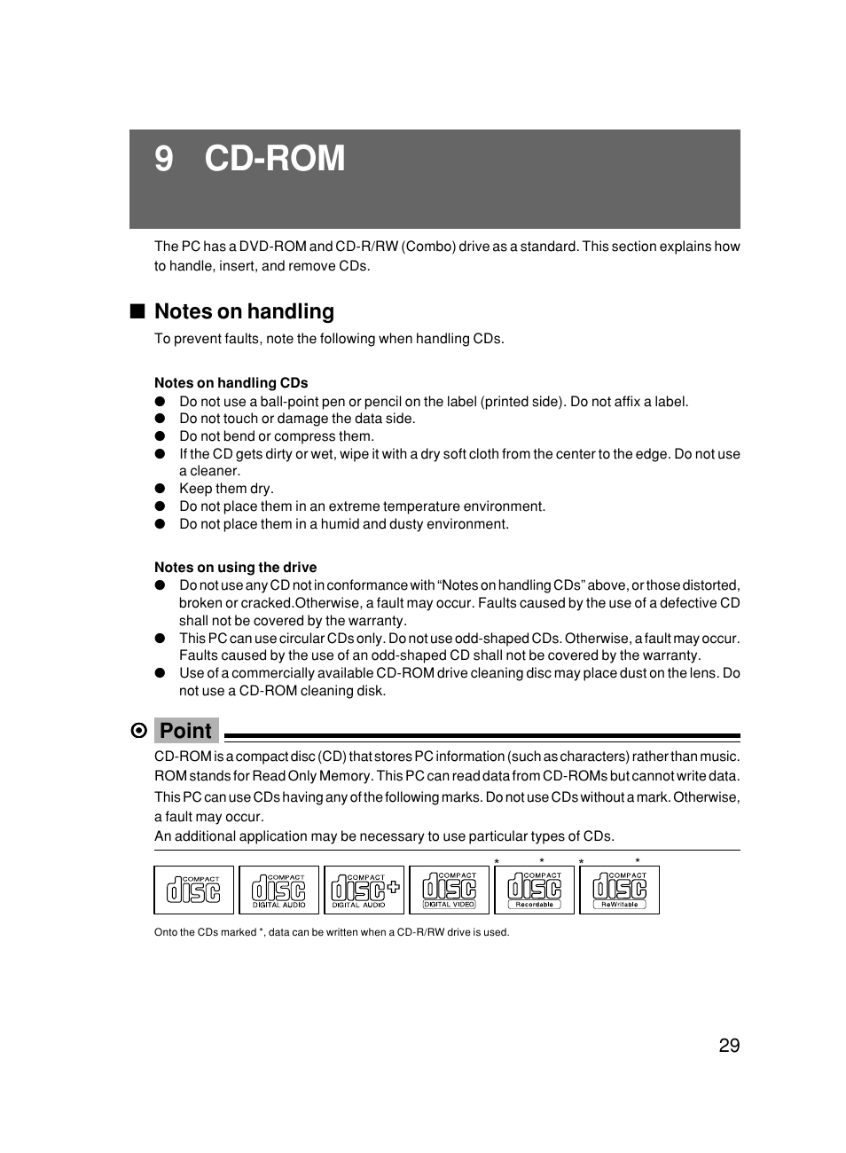 9 cd-rom, Point | FUJITSU DESKPOWER 6000/SS User Manual | Page 39 / 79